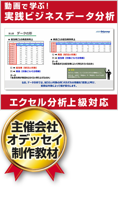 【【試験対策教材】動画で学ぶ！実践ビジネスデータ分析（エクセル分析 上級対応）